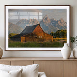 31771014-MGV-CV-36X24-Rustic Barn Wall Art Canvas Print, Framed Western Landscape Art Picture Print, Farmhouse Style Perfect Rustic Farmhouse Decor