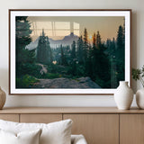 66397982-MGV-CV-36X24-Mountain Landscape Wall Art Canvas Print, Framed Forest Serenity Art Picture Print, Mountain Landscape Perfect Rustic Wilderness