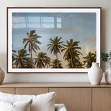 99033771-MGV-CV-36X24-Palm Trees Wall Art Canvas Print, Framed Tropical Vibes Art Picture Print, Coastal Sunset Perfect Coastal Boho Decor Artwork