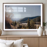 52941305-MGV-CV-36X24-Rustic Landscape Wall Art Canvas Print, Framed Serene Valley Art Picture Print, Pine Tree Horizon Perfect Rustic Cabin Decor