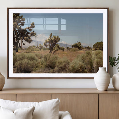 16114018-MGV-CV-36X24-Joshua Tree Wall Art Canvas Print, Framed Desert Landscape Art Picture Print, Mountain Horizon Perfect Southwestern Boho Decor