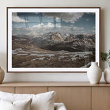 44565953-MGV-CV-36X24-Mountain Landscape Wall Art Canvas Print, Framed Snowy Peaks Art Picture Print, Rugged Highlands Perfect Rustic Adventure Decor