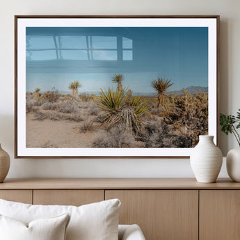 35156165-MGC-FP-36x24_Walnut-Joshua Tree Wall Art Canvas Print, Framed Desert Landscape Art Picture Print, Warm Earth Tones Perfect Southwestern Minimalist