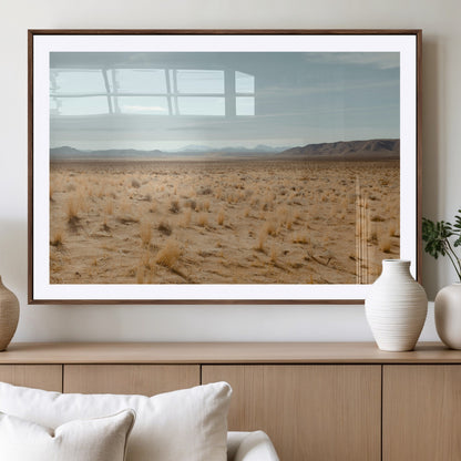 55918919-MGV-CV-36X24-Desert Landscape Wall Art – Golden Grass Plains and Mountain Horizon Canvas Print, Southwest Nature Photography Decor for Living