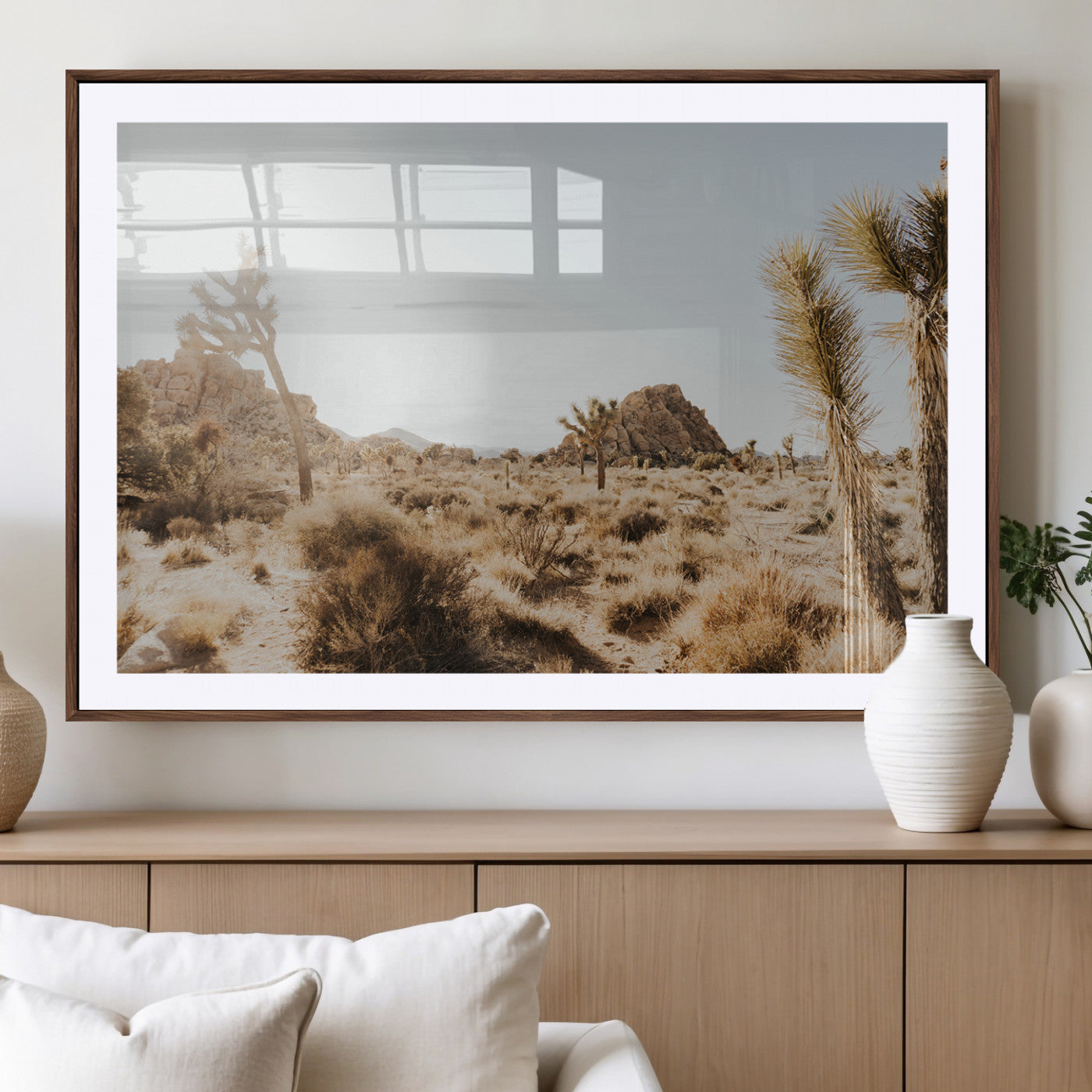 62783269-MGV-CV-36X24-Joshua Tree Wall Art – Desert Landscape Photography Canvas Print, Southwest Nature Artwork Rustic Home Decor for Living Room,