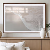 28414510-MGV-CV-36X24-Ocean Shoreline Wall Art – Minimal Coastal Beach Canvas Print, Soft Sea Foam and Sand Photography Artwork, Relaxing Nautical Decor