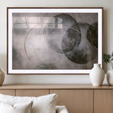 20066876-MGC-FP-36x24_Walnut-Neutral Abstract Circle Wall Art – Modern Gray Beige Gold Canvas Print, Minimalist Geometric Painting for Bedroom, Living Room,