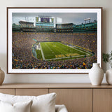 96617112-MGV-CV-36X24-Lambeau Field Wall Art – Green Bay Packers NFL Football Stadium Canvas Print – Game Day Crowd Sports Decor for Man Cave, Bar, or