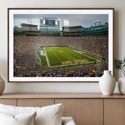 96617112-MGV-CV-36X24-Lambeau Field Wall Art – Green Bay Packers NFL Football Stadium Canvas Print – Game Day Crowd Sports Decor for Man Cave, Bar, or