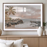 14214613-MGV-CV-36X24-Tropical Beach Wall Art – Palm Tree and Ocean Sunset Canvas Print, Relaxing Coastal Landscape Decor for Living Room, Bedroom, or