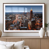 25096967-MGV-CV-36X24-Atlanta Skyline Wall Art – Vibrant Cityscape Canvas Print, Modern Night Lights Urban Decor for Office, Living Room, or Apartment