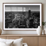 46578567-MGV-CV-36X24-Atlanta Skyline Wall Art – Black and White Cityscape Canvas Print, Modern Urban Night Decor for Office, Living Room, or Apartment