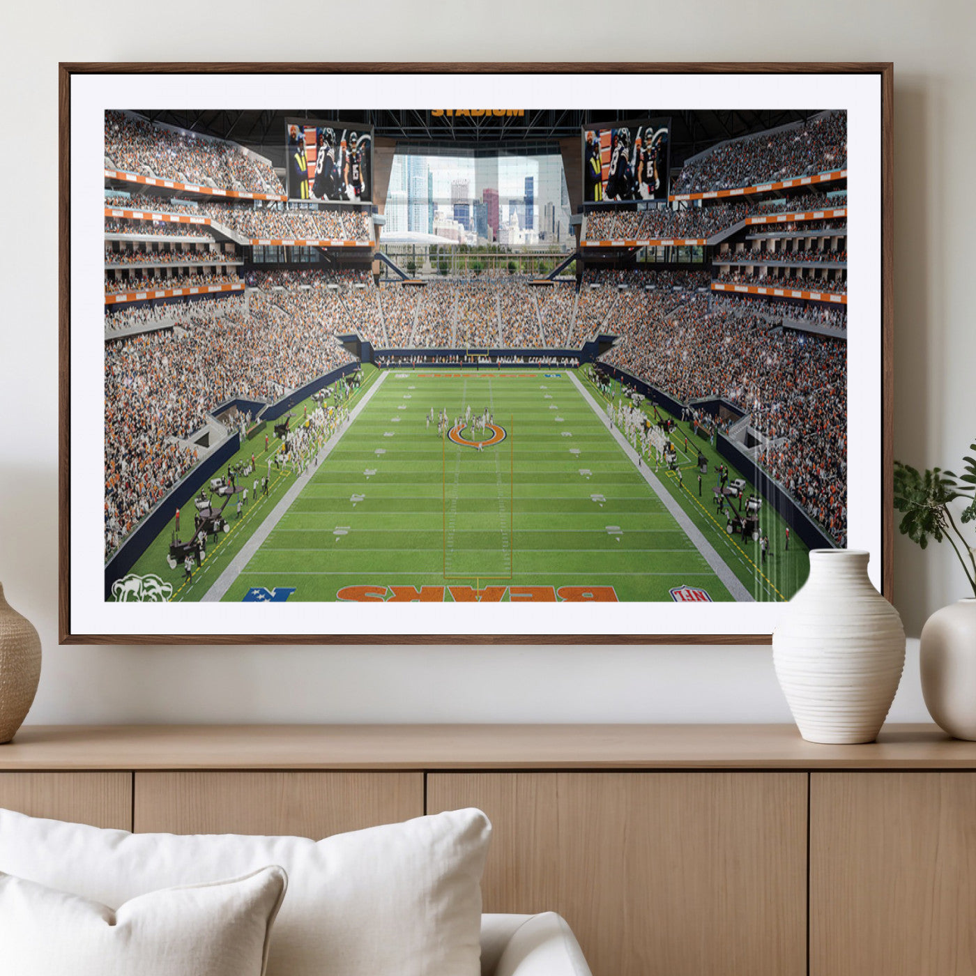 76935553-MGV-CV-36X24-Football Stadium Wall Art – Panoramic Game Day Canvas Print, Sports Decor for Man Cave, Office, Bar, or Living Room