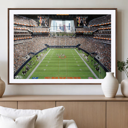 76935553-MGV-CV-36X24-Football Stadium Wall Art – Panoramic Game Day Canvas Print, Sports Decor for Man Cave, Office, Bar, or Living Room