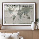 10693204-MGV-CV-36X24-Little By Little One Travels Far Tolkien Quote Blue Green World Map Adventure Wall Art Canvas Print Rustic Wanderlust Travel Decor