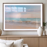 88024944-MGV-CV-36X24-Beach Landscape Wall Art – Coastal Ocean Canvas Print with Gentle Waves and Pastel Sky, Serene Seascape Photography for Living