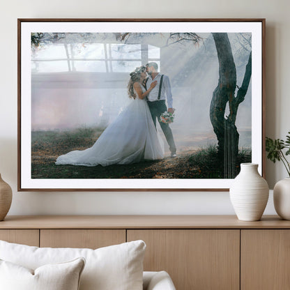 CSTM913-MGV-CV-36X24-Framed Wedding Canvas Print - Custom Wall Art Keepsake for Couples, Elegant Home Decoration Gift, Create Your Own Photo Canvas