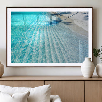 68127042-MGV-CV-36X24-Beach Wall Art – Tropical Ocean Canvas Print, Clear Water and White Sand Photography Decor for Bedroom, Living Room, Office,