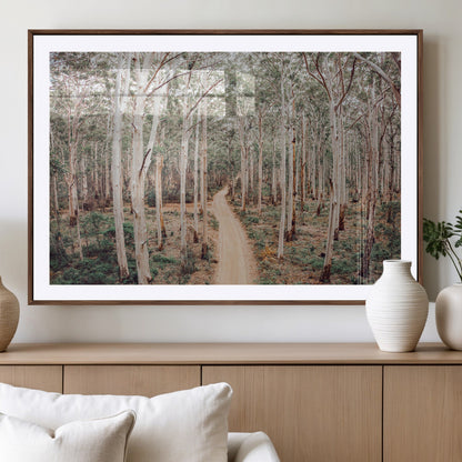 24760563-MGV-CV-36X24-Forest Wall Art – Tranquil Woodland Path Canvas Print, Scenic Nature Photography Decor for Bedroom, Living Room, Office, Cabin or