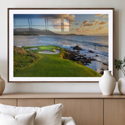 67486665-MGV-CV-36X24-Golf Course Wall Art – Pebble Beach Oceanfront Canvas Print, Coastal Fairway Photography Sports Decor for Living Room, Office, Man
