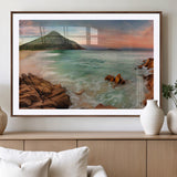 53831025-MGV-CV-36X24-Coastal Landscape Wall Art – Tropical Beach Ocean Canvas Print, Sunset Mountain View Photography Decor for Living Room, Bedroom,