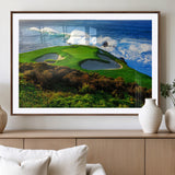 34181847-MGV-CV-36X24-Coastal Golf Course Wall Art – Panoramic Ocean Fairway Canvas Print, Scenic Sports Photography Decor for Office, Man Cave, Living