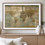 54795344-MGV-CV-36X24-Personalized World Map Wall Art – Vintage Adventure Travel Map with Custom Names, Rustic Wall Décor for Couples, Families