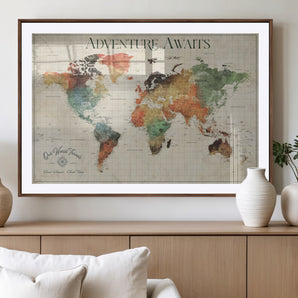 24737989-MGV-CV-36X24-Personalized World Map Wall Art – Colorful Vintage Adventure Travel Map with Custom Names, Unique Wall Decor for Couples,