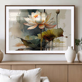 46359-MGV-CV-36X24-Lotus Blossom Wall Art Canvas Print, Framed Water Lily Art Picture Print, Zen Flower Perfect Zen Botanical Decor Artwork