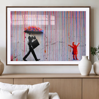 69505-MGV-CV-36X24-Graffiti Girl Wall Art Canvas Print, Framed Urban Contrast Art Picture Print, Vibrant Graffiti Perfect Urban Pop Decor Artwork