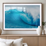 15566-MGV-CV-36X24-Ocean Wave Wall Art Canvas Print, Framed Curling Wave Art Picture Print, Vibrant Surf Wave Perfect Coastal Surf Decor Artwork