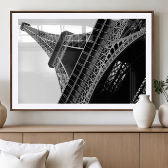 89033-MGV-CV-36X24-Eiffel Tower Wall Art – Dramatic Black and White Architectural Canvas Print, Modern Paris Decor for Office, Living Room or