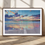 56723-MGV-CV-36X24-Serene Sunset Beach Wall Art – Panoramic Coastal Canvas Print, Peaceful Ocean Reflection Decor for Living Room, Bedroom or Office