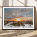 91064-MGV-CV-36X24-Beach Sunset Wall Art – Coastal Sand Dunes and Ocean Horizon Canvas Print, Seaside Landscape Wall Decor for Living Room, Bedroom