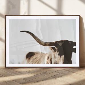 35866-MGV-CV-36X24-Texas Longhorn Wall Art – Rustic Western Bull Canvas Print, Farmhouse Animal Photography Decor for Living Room, Office, or Ranch