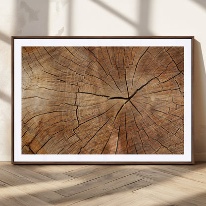 61710-MGV-CV-36X24-Tree Rings Wall Art – Rustic Wood Grain Canvas Print of Tree Trunk Cross Section, Nature Inspired Decor for Cabin, Office, Living