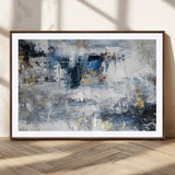 59716-MGV-CV-36X24-Abstract Blue and Gold Wall Art – Modern Textured Canvas Print, Contemporary Painting for Living Room, Bedroom, or Office Decor