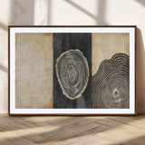 77785-MGV-CV-36X24-Tree Ring Abstract Wall Art – Rustic Wood Growth Pattern Canvas Prints, Modern Nature-Inspired Decor for Living Room or Office