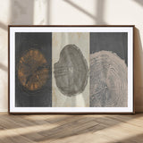 80725-MGC-FP-36x24_Walnut-Wood Tree Rings Wall Art Canvas Print, Framed Tree Rings Art Picture Print, Abstract Tree Rings Perfect Modern Boho Decor Artwork