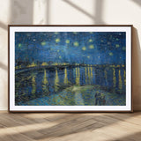 94605-MGC-FP-36x24_Walnut-Starry Night Over the Rhone Wall Art – Vincent van Gogh Canvas Print, Famous Impressionist Painting for Living Room, Office