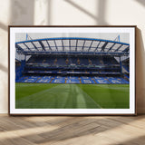 59508-MGC-FP-36x24_Walnut-Chelsea Stadium Wall Art – Stamford Bridge Football Arena Canvas Print, Iconic Soccer Artwork for Living Room, Office, Game Room