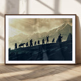 41574-MGC-FP-36x24_Walnut-Fellowship Journey Wall Art – Epic Fantasy Adventure Canvas Print, Mountain Landscape Decor for Living Room, Office or Man Cave