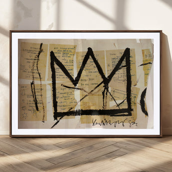 37215-MGC-FP-36x24_Walnut-Abstract Crown Wall Art – Urban Graffiti Style Canvas Print Modern Street Art Design, Bold Contemporary Decor for Living Room,