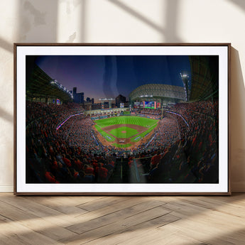 44322-MGV-CV-36X24-Minute Maid Park Wall Art Canvas Print, Framed Houston Astros Stadium Art Picture Print, Houston Astros Field Perfect Sports Room