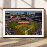 20879-MGC-FP-36x24_Walnut-Yankee Stadium Wall Art Canvas Print, Framed New York Stadium Art Picture Print, Yankee Field Perfect Sport Room Decor Artwork