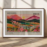 18304-MGC-FP-36x24_Walnut-Sunset Mountain Landscape Wall Art – Panoramic Abstract Nature Canvas Print, Vibrant Wall Decor for Living Room, Bedroom, Office,