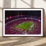 11343-MGC-FP-36x24_Walnut-Bryant-Denny Stadium Wall Art – Panoramic Alabama Crimson Tide Football Field Canvas Print, Game Day Decor for Office, Man Cave or
