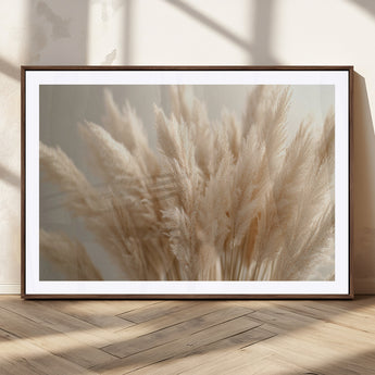 50300-MGV-CV-36X24-Pampas Grass Wall Art Canvas Print, Framed Minimalist Pampas Grass Art Picture Print, Beige Pampas Grass Perfect Minimalist Boho