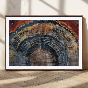 63519-MGV-CV-36X24-Tree Ring Wall Art – Rustic Nature Wood Grain Canvas Print, Abstract Natural Texture Artwork Poster for Living Room, Bedroom,