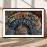 16193-MGC-FP-36x24_Walnut-Tree Ring Wall Art – Abstract Wood Grain Canvas Print, Rustic Nature Texture Artwork Poster for Living Room, Bedroom, Office,